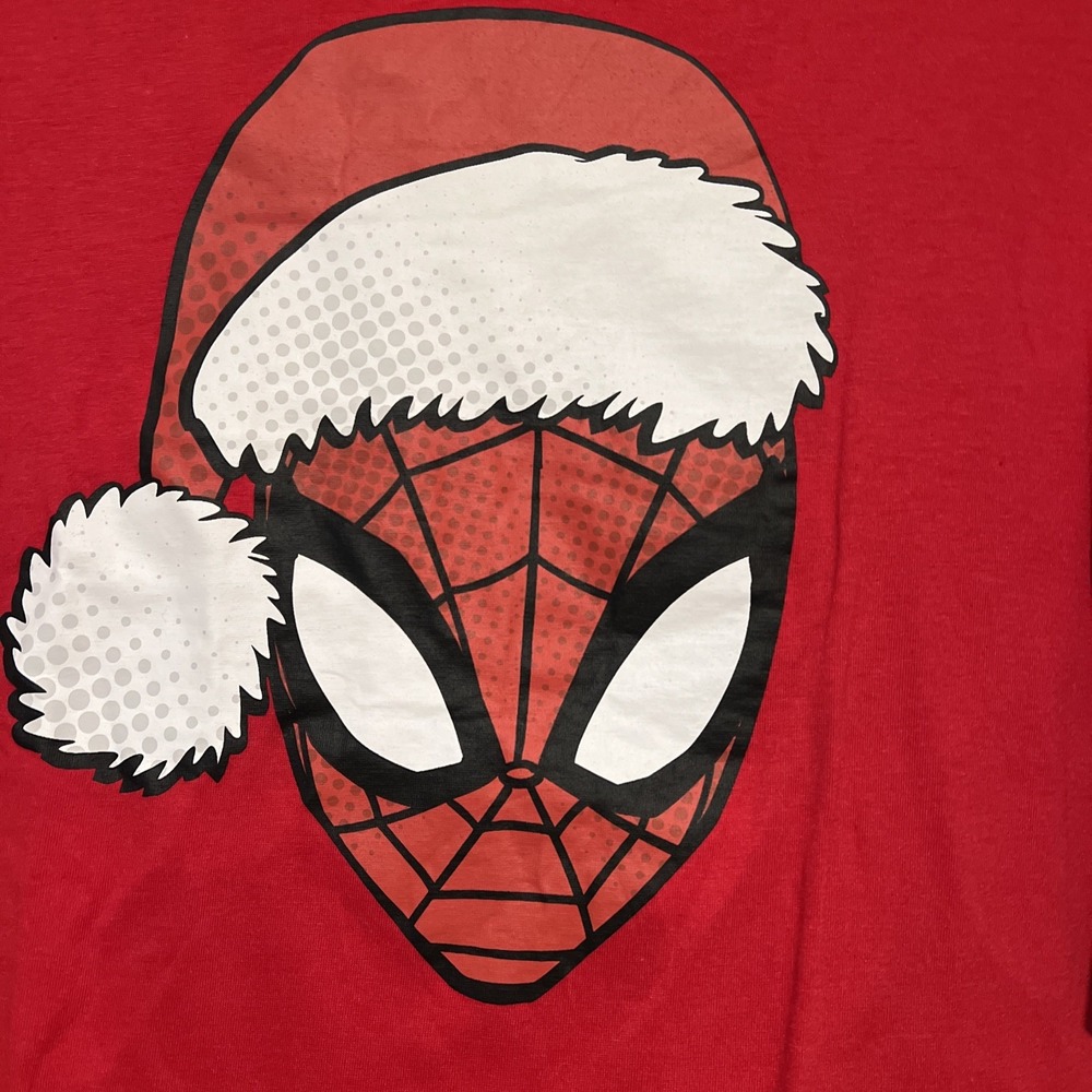 NWT- Marvel SPIDERMAN Red Santa T-shirt Boys‎ Size XXL. 18 - Picture 2 of 3